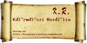 Körmöczi Rozália névjegykártya