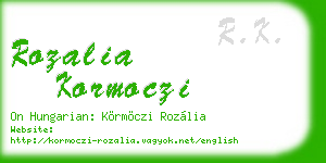 rozalia kormoczi business card